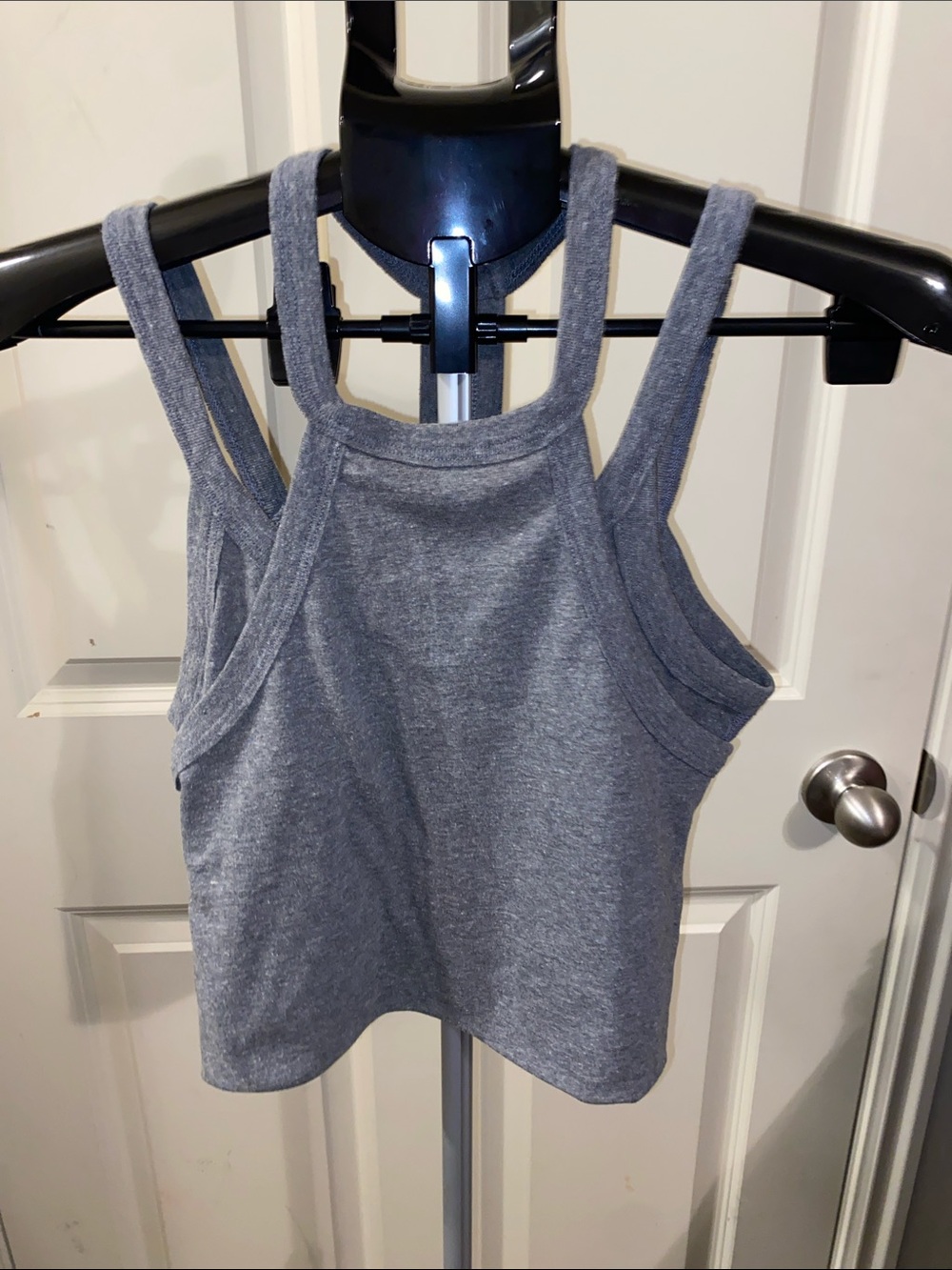 LIKE NEW FP MOVEMENT GRAY DOUBLE TANK TOP IN SIZE XS
